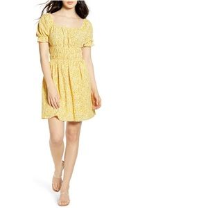 One Clothing Shirred Waist Floral Minidress SZ L